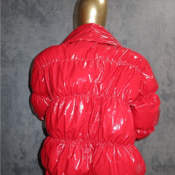 Fashion Nova Shiny Red Puffer Jacket - Picture 3 of 3